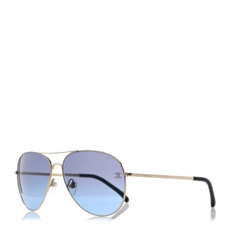 CHANEL Metal Pilot Aviator CC Sunglasses 4189